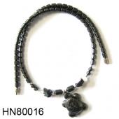 Hematite Stone Turtle Pendant Beads Chain Choker Fashion Women Necklace